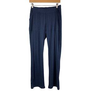 Cuddl Duds Small Ribbed Navy Pants With Pocket